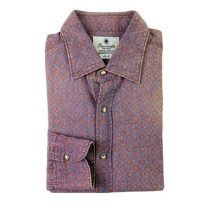 Giannetto Portofino Multicolor Patterned Pearl Snap Size Mens Large Slim NWOT